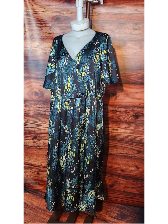 TORRID Dresses & Skirts - Women's TORRID Black Blue Green Yellow Dot Print Maxi Dress Size 2